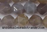 CNG6023 15.5 inches 12mm faceted nuggets grey agate beads