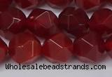 CNG6024 15.5 inches 12mm faceted nuggets red agate beads