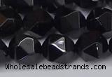 CNG6025 15.5 inches 12mm faceted nuggets black agate beads