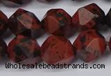 CNG6041 15.5 inches 12mm faceted nuggets mahogany obsidian beads