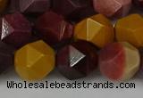 CNG6042 15.5 inches 12mm faceted nuggets mookaite gemstone beads