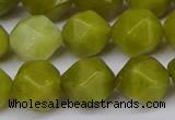 CNG6044 15.5 inches 12mm faceted nuggets lemon jade beads