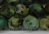 CNG6047 15.5 inches 12mm faceted nuggets African turquoise beads