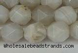 CNG6080 15.5 inches 8mm faceted nuggets grey agate beads