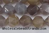 CNG6081 15.5 inches 8mm faceted nuggets grey agate beads