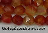 CNG6087 15.5 inches 8mm faceted nuggets red agate beads