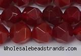 CNG6088 15.5 inches 8mm faceted nuggets red agate beads