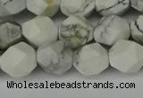 CNG6098 15.5 inches 8mm faceted nuggets white howlite beads