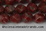 CNG6123 15.5 inches 8mm faceted nuggets brecciated jasper beads