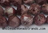 CNG6125 15.5 inches 8mm faceted nuggets red artistic jasper beads