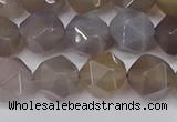 CNG6151 15.5 inches 10mm faceted nuggets grey agate beads