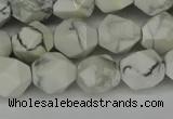 CNG6173 15.5 inches 10mm faceted nuggets white howlite beads