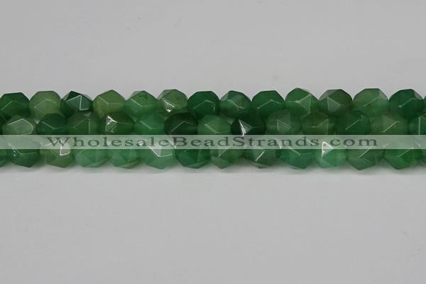 CNG6176 15.5 inches 10mm faceted nuggets green aventurine beads