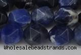 CNG6179 15.5 inches 10mm faceted nuggets sodalite gemstone beads