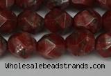 CNG6198 15.5 inches 10mm faceted nuggets brecciated jasper beads