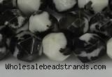 CNG6203 15.5 inches 10mm faceted nuggets black & white jasper beads