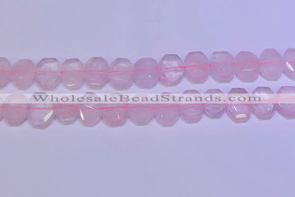 CNG6301 15.5 inches 13*18mm - 15*20mm faceted freeform rose quartz beads