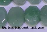 CNG6310 13*18mm - 15*20mm faceted freeform green aventurine beads