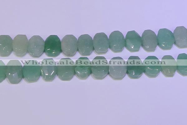 CNG6310 13*18mm - 15*20mm faceted freeform green aventurine beads