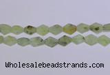 CNG6357 14*18mm - 16*22mm freeform green matte rutilated quartz beads