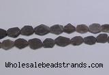 CNG6359 15.5 inches 14*18mm - 16*22mm freeform matte smoky quartz beads