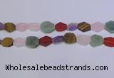 CNG6375 15.5 inches 14*18mm - 16*22mm freeform matte mixed gemstone beads