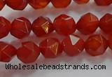 CNG6504 15.5 inches 6mm faceted nuggets red agate beads