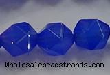 CNG6511 15.5 inches 12mm faceted nuggets blue agate beads