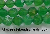 CNG6512 15.5 inches 6mm faceted nuggets green agate beads