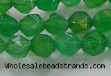 CNG6513 15.5 inches 8mm faceted nuggets green agate beads