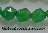 CNG6515 15.5 inches 12mm faceted nuggets green agate beads