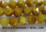 CNG6530 15.5 inches 6mm faceted nuggets golden tiger eye beads