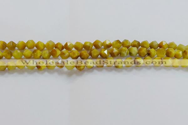 CNG6530 15.5 inches 6mm faceted nuggets golden tiger eye beads