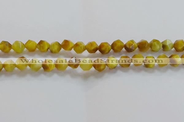 CNG6532 15.5 inches 10mm faceted nuggets golden tiger eye beads