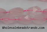 CNG6915 15.5 inches 8*12mm - 12*16mm faceted nuggets rose quartz beads