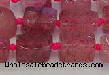 CNG6930 15.5 inches 5*8mm - 8*12mm nuggets strawberry quartz beads