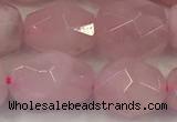 CNG6953 12*14mm - 13*16mm faceted nuggets rose quartz beads