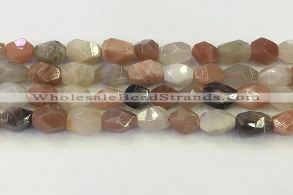 CNG6966 10*12mm - 11*16mm faceted nuggets mixed moonstone beads