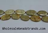 CNG7082 25*35mm - 35*45mm faceted freeform chrysanthemum agate beads