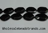 CNG7085 15.5 inches 25*35mm - 35*45mm faceted freeform black agate beads