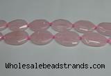 CNG7088 15.5 inches 25*35mm - 35*45mm faceted freeform rose quartz beads