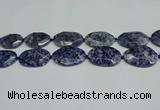 CNG7094 25*35mm - 35*45mm faceted freeform blue spot stone beads