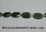 CNG7096 25*35mm - 35*45mm faceted freeform green hair stone beads