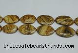 CNG7105 25*35mm - 35*45mm faceted freeform picture jasper beads