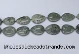 CNG7114 20*25mm - 30*40mm freeform grey green brecciated jasper beads