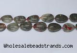 CNG7115 15.5 inches 20*25mm - 30*40mm freeform blood jasper beads