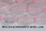 CNG7131 15.5 inches 6*10mm - 10*14mm faceted nuggets rose quartz beads