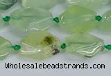 CNG7133 15.5 inches 6*10mm - 10*14mm faceted nuggets prehnite beads