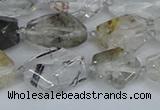 CNG7134 6*10mm - 10*14mm faceted nuggets green ghost quartz beads