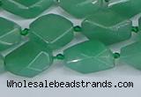 CNG7137 6*10mm - 10*14mm faceted nuggets green aventurine beads